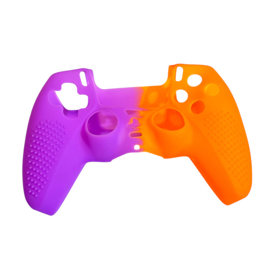 JenDore purple orange silicone anti‑slip grip cover for PS5 wireless controller