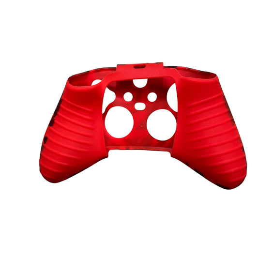 JenDore red camo anti-slip silicone grip cover compatible with Xbox Series X wireless controllers. Designed to improve grip and protect from wear.