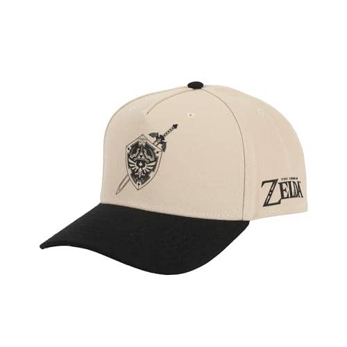 Beige and black cap with 'The Legend of Zelda' logo on a white background