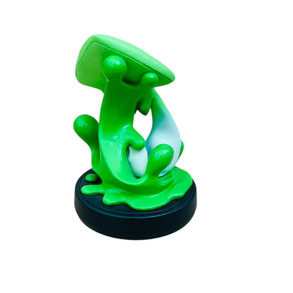 Green toy figure on a white background