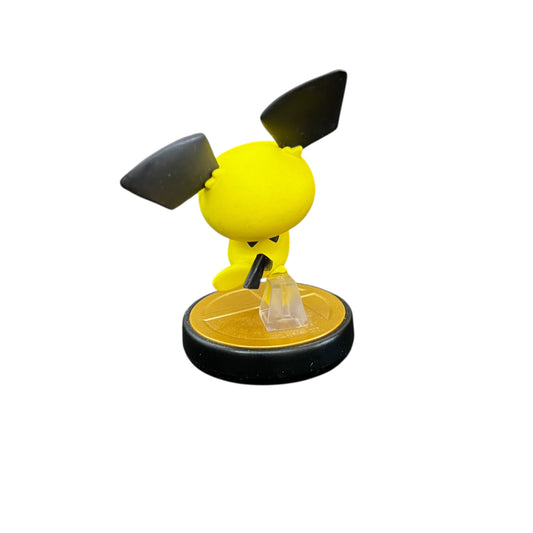 Preowned Pichu Nintendo amiibo figure with working NFC, tested and photographed by JenDore.
