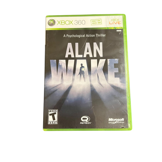 Xbox 360 game case for 'Alan Wake' on a white background