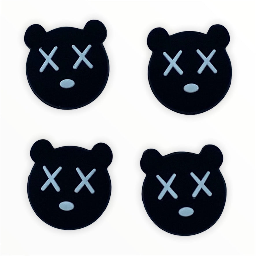 JenDore Black 4Pcs Bears Silicone Thumb Grip Caps for Nintendo Switch & NS Lite