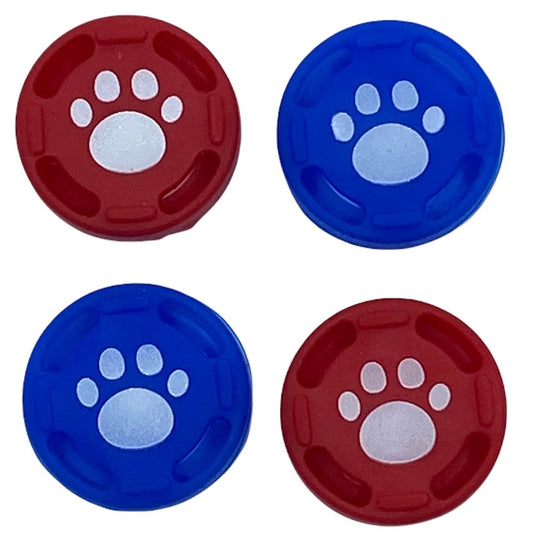 JenDore Rojo Azul Mario 4 Piezas Tapas de Agarre de Pulgar de Silicona con Pata para Nintendo Switch
