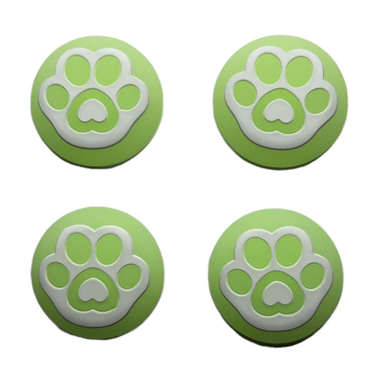 JenDore Patas Verdes y Blancas que Brillan en la Oscuridad, 4 Tapas de Silicona para Agarre del Pulgar para Nintendo Switch Pro, PS5, PS4 y Controlador Xbox 360
