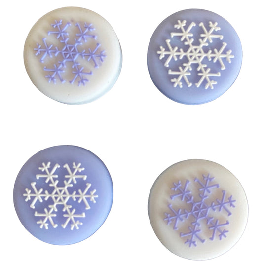 Jendore Violet et Blanc 4Pcs Capuchons de Poignée en Silicone Flocon de Neige pour Nintendo Switch