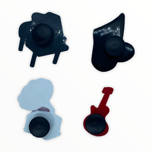 JENDORE 4 pcs Lot Music Shoe Charms for Bracelets or Clogs