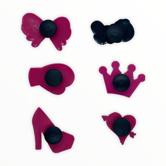 JENDORE Lot de 6 breloques roses pour chaussures à talons cool pour bracelets ou sabots 