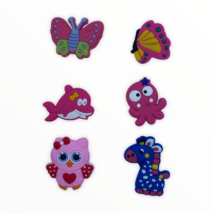 JENDORE OCTOPUS WHALE OWL GIRAFFE & BUTTERFLIES SHOE CHARMS