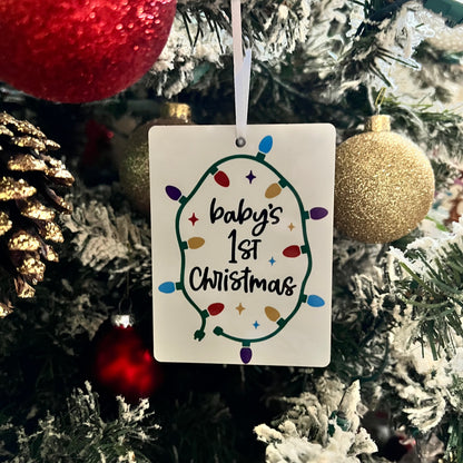 JenDore Ornement de Noël en bois fait à la main « 1er Noël de bébé »