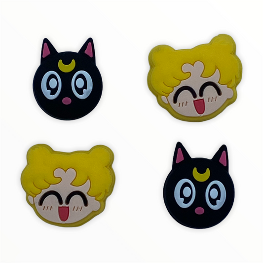 Jendore Cartoon Anime 4Pcs Capuchons de Poignée en Silicone pour Nintendo Switch &amp; NS Lite