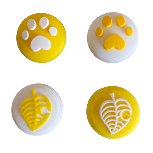 Jendore Lot de 4 capuchons de poignée en silicone pour Nintendo Switch Jaune et blanc