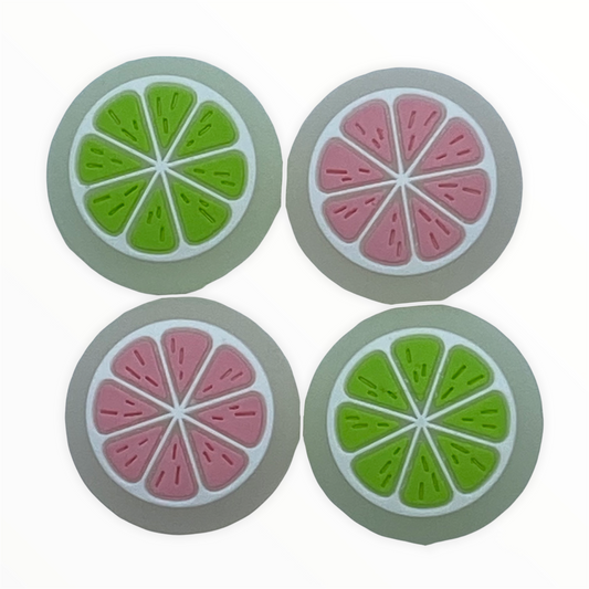 JenDore Glow In The Dark Pink & Green 4Pcs Silicone Thumb Grip Caps for Nintendo Switch & NS Lite