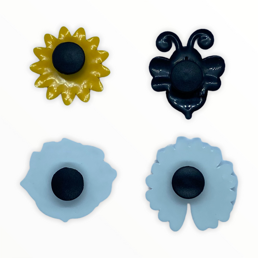 Jendore Summer Flowers 4 pcs Lot Charmes de chaussures pour bracelets ou sabots 