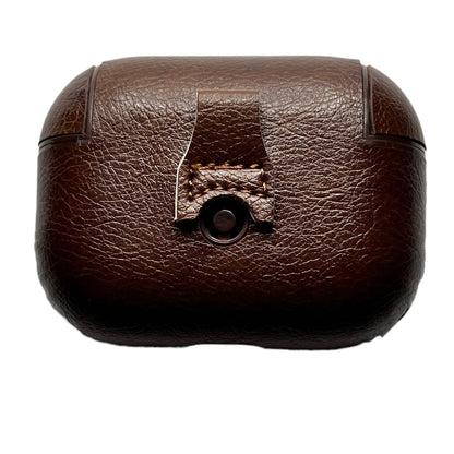 Jendore Étui de protection en cuir marron avec porte-clés pour AirPods Pro