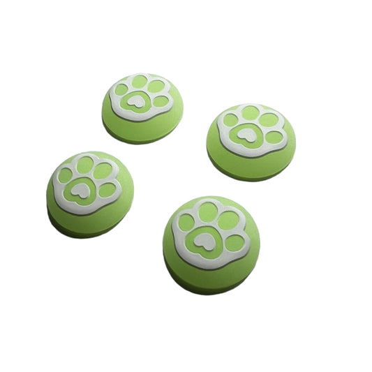 JenDore Patas Verdes y Blancas que Brillan en la Oscuridad, 4 Tapas de Silicona para Agarre del Pulgar para Nintendo Switch Pro, PS5, PS4 y Controlador Xbox 360