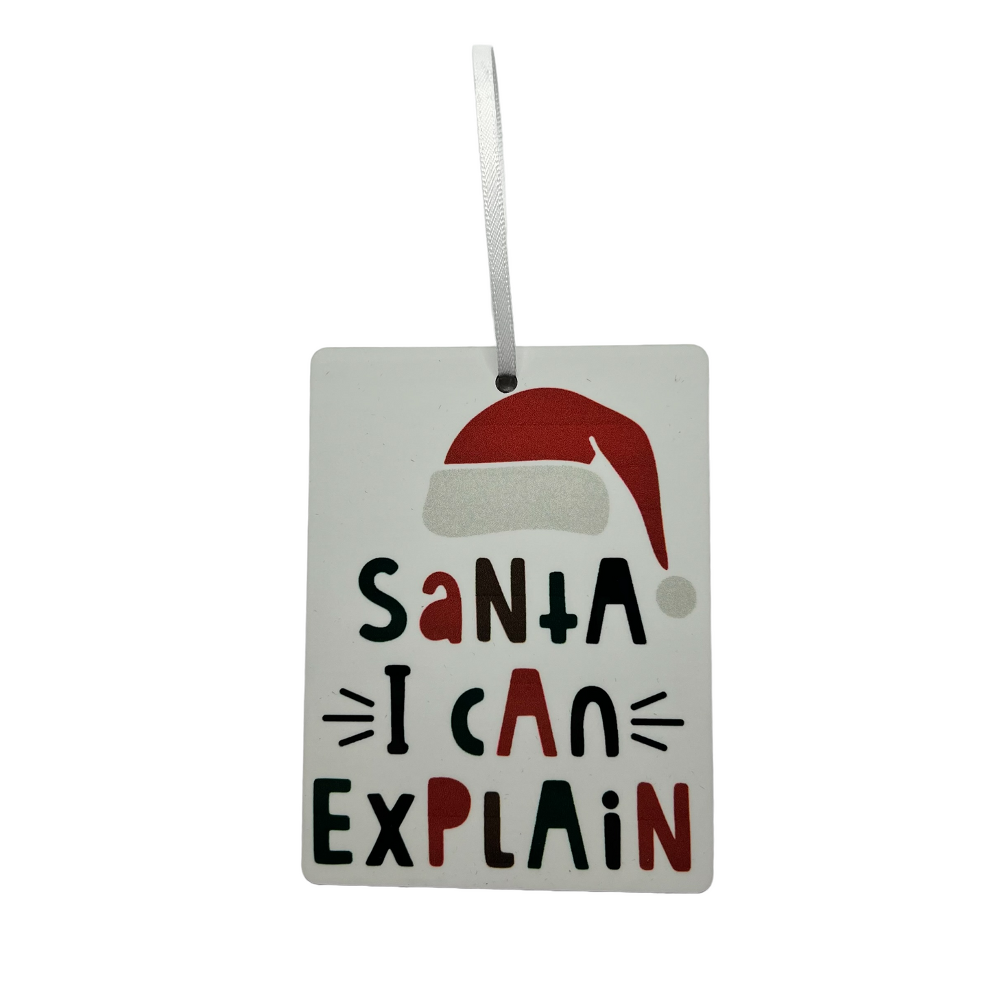 JenDore Ornement de Noël en bois fait à la main « Père Noël I Can Explain » 