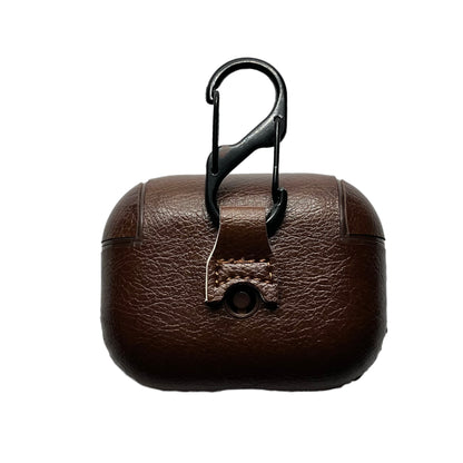 Jendore Étui de protection en cuir marron avec porte-clés pour AirPods Pro