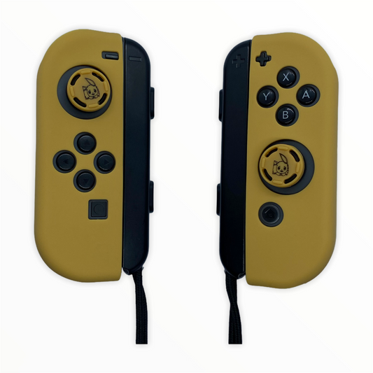 Jendore Tan Brown Nintendo Switch Joy-con Housses de protection avec poignées de pouce de dessin animé Anime