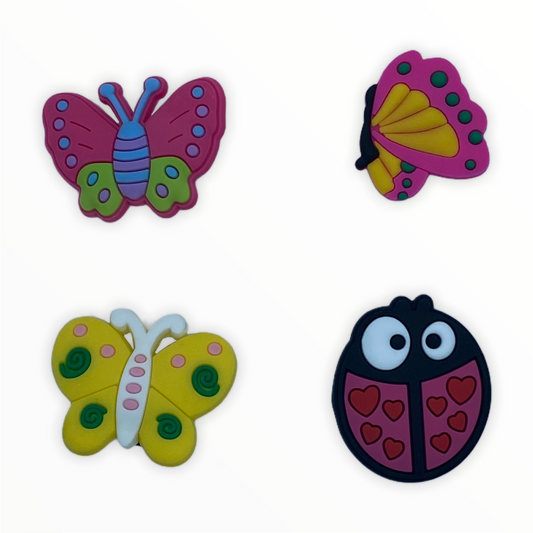 JENDORE BUTTERFLIES LADYBUG SHOE CHARMS FOR CLOGS OR BRACELET