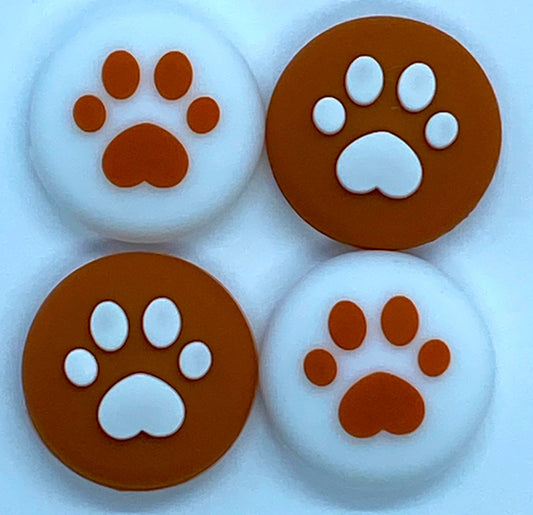 Jendore Lot de 4 capuchons de poignée en silicone marron et blanc pour Nintendo Switch