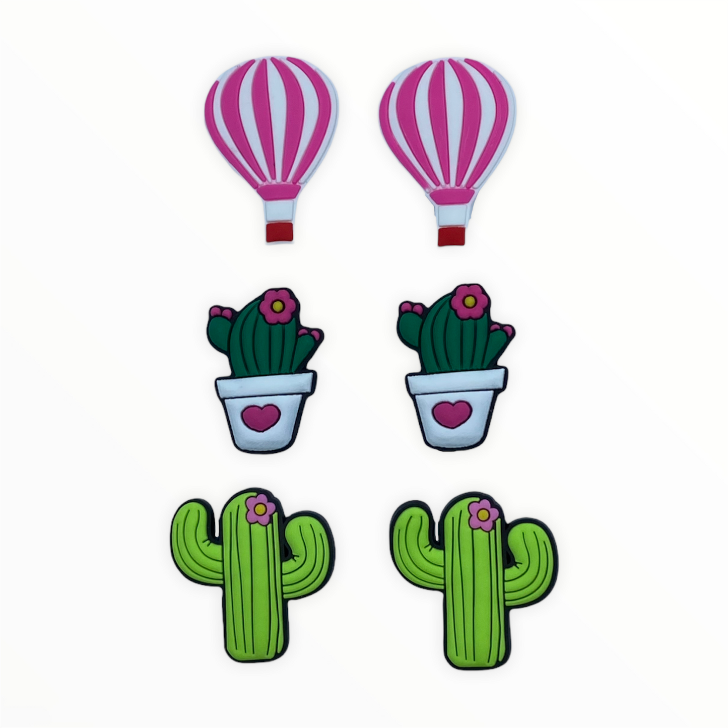 JenDore Breloques de chaussures en forme de cactus en forme de ballons à air chaud pour sabots ou bracelets