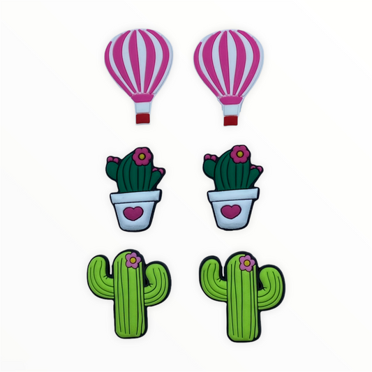 JenDore Breloques de chaussures en forme de cactus en forme de ballons à air chaud pour sabots ou bracelets