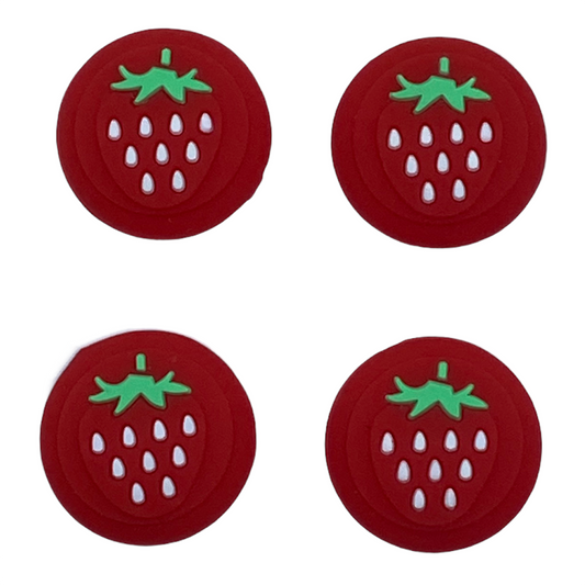 Jendore Red Strawberry 4Pcs Capuchons de poignée en silicone pour Nintendo Switch