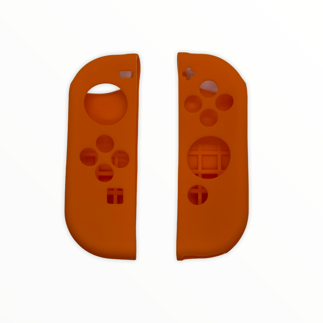 Jendore Poignées de pouce orange et coque de protection en silicone pour Nintendo Switch Joy-con