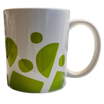 JenDore Vert Blanc Géométrique 12 oz. Tasse à café et à thé
