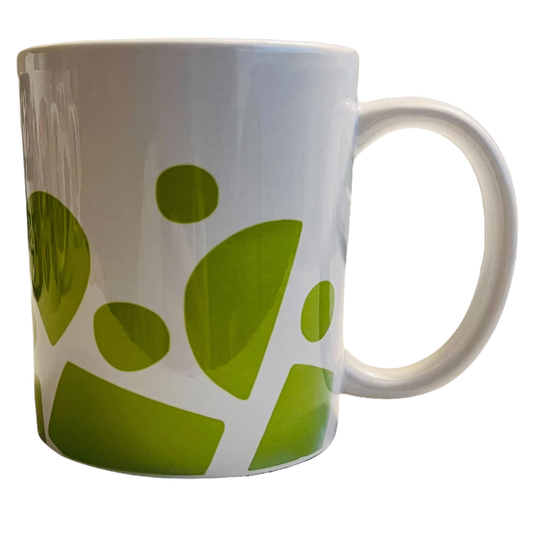 JenDore Vert Blanc Géométrique 12 oz. Tasse à café et à thé