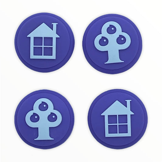 Jendore Purple Tree &amp; House 4Pcs Capuchons de poignée en silicone pour Nintendo Switch