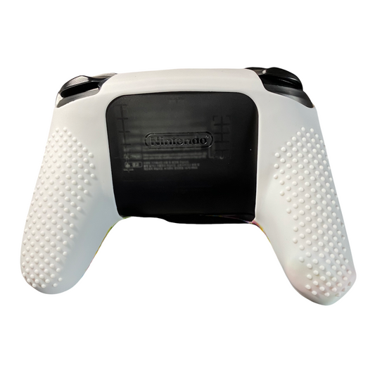 JenDore Blue Skulls silicone anti-slip grip cover compatible with Nintendo Switch Pro Controller. Features a smooth textured surface for enhanced gaming control and protection.