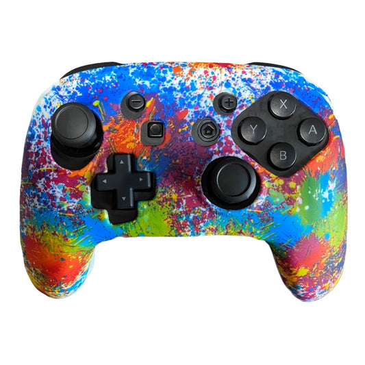 JenDore colorful silicone anti-slip grip cover compatible with Nintendo Switch Pro Controller. Features a smooth textured surface for enhanced gaming control and protection.