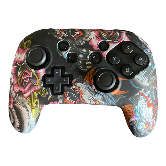 JenDore dragon silicone anti-slip grip cover compatible with Nintendo Switch Pro Controller. Features a smooth textured surface for enhanced gaming control and protection.